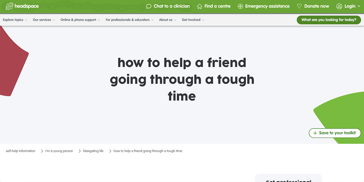 Helping a friend who's having a tough time