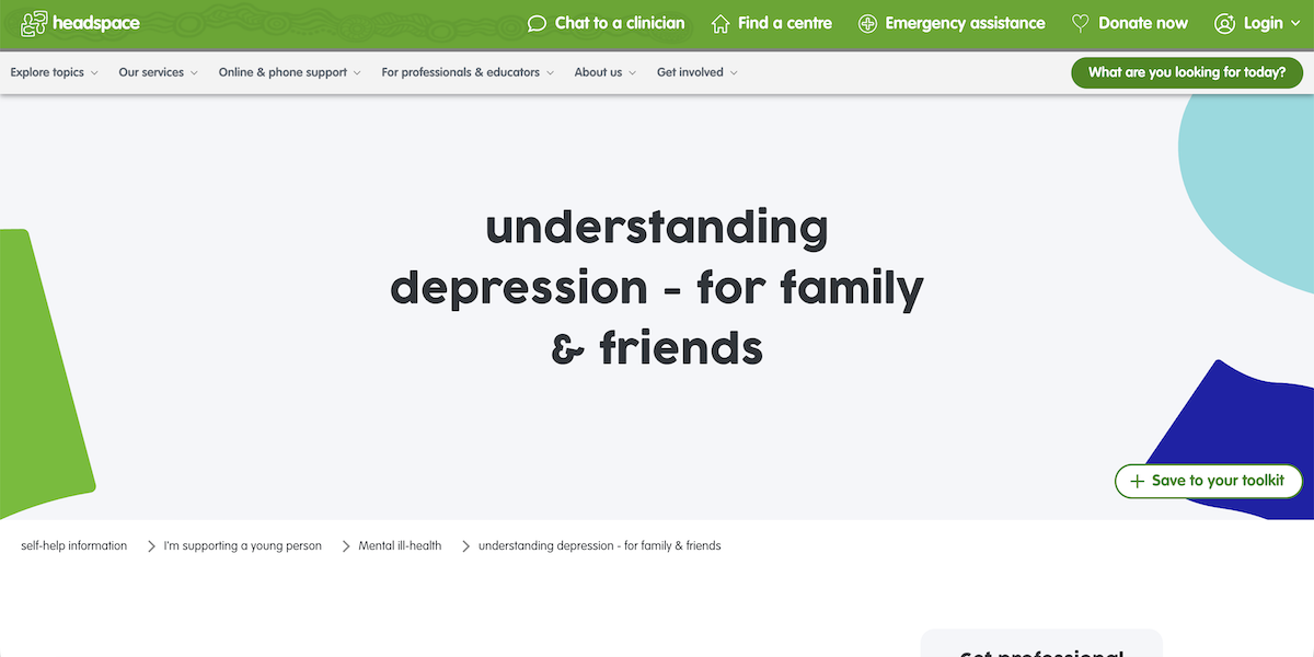 Understanding depression - for family & friends